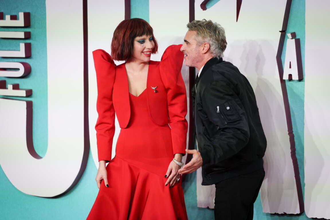 Лейди Гага и Хоакин Финикс на британската премиера на филма в Лондон.