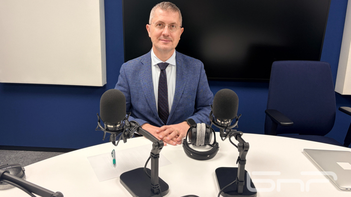 MEP Dan Barna in Radio Studio 2 at the European Parliament in Strasbourg