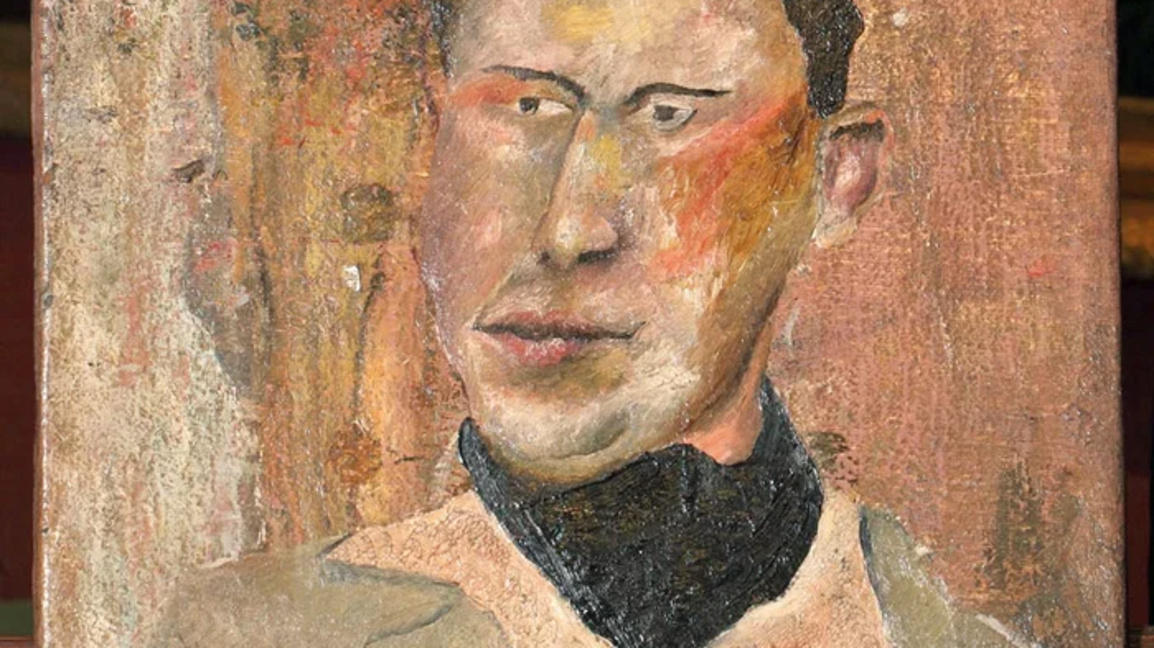 "Мъж с черен шал", Лусиан Фройд
