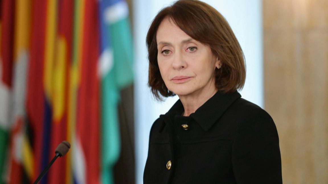Caretaker Minister of Foreign Affairs Nedezhda Neynsky