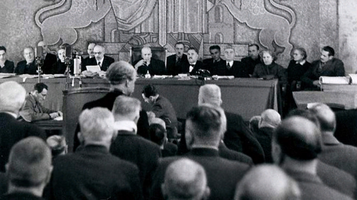 Заседание на Първи състав на Народния съд, декември 1944 г.