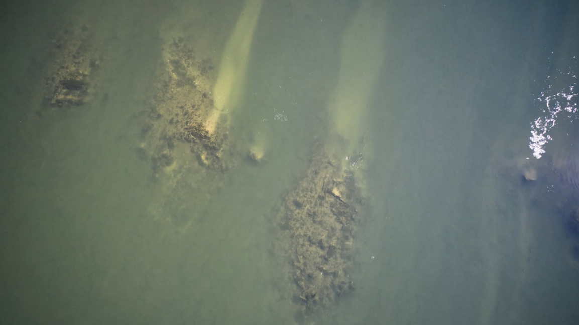 Low Danube waters expose foundations of Constantine's Bridge