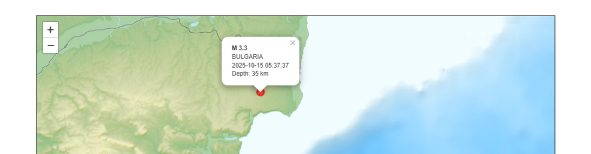 Земетресение край Варна