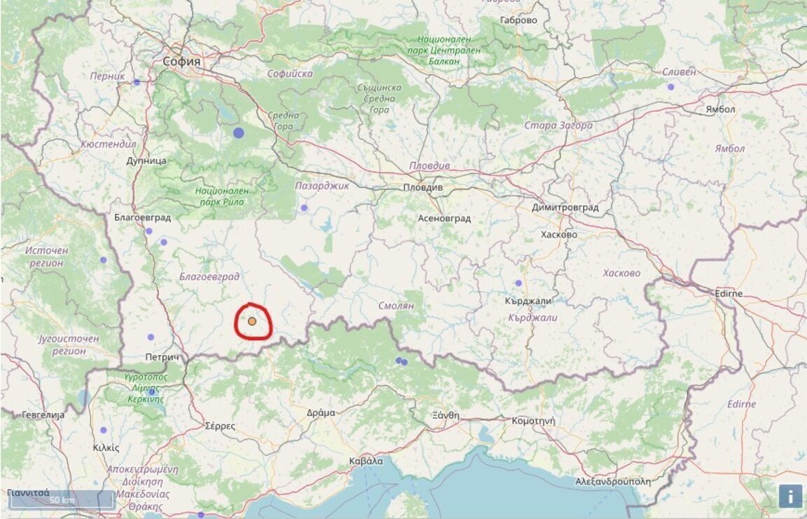 Няколко слаби труса са регистрирани в Югозападна България