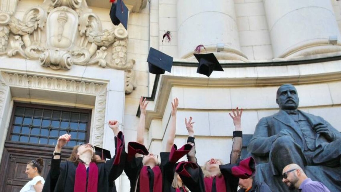 Bulgarian university students celebrate their holiday