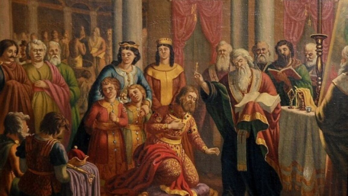 The baptism of Tsar Boris I (painter Nikolai Pavlovich)
