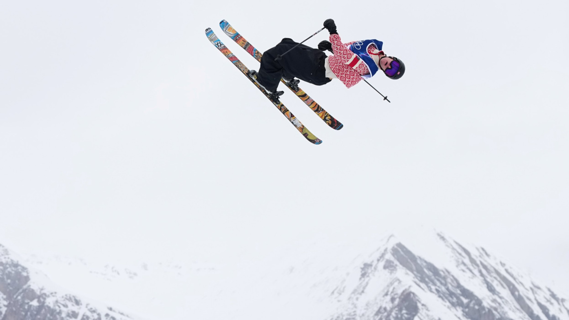 Бирк Рууд в полет към олимпийската титла.