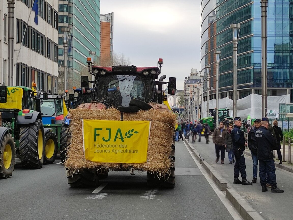 Фермерски протест пред евроинституциите в Брюксел, 26 март 2024 г.