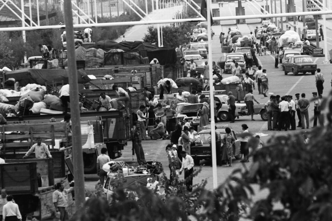 PKK Kapitan Andreevo (29 qershor 1989). Në fototografi: myslimanët bullgarë që nisen për në Republikën e Turqisë - i ashtuquajturi "Ekskursioni i Madh"