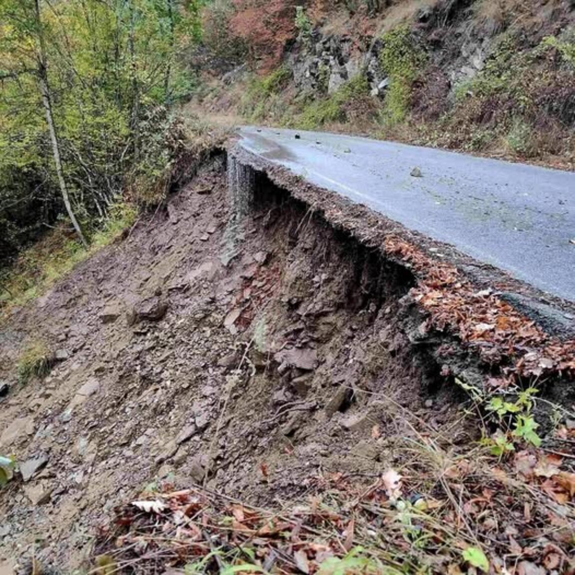 Свлачище подкопа част от пътя за асеновградското село Косово