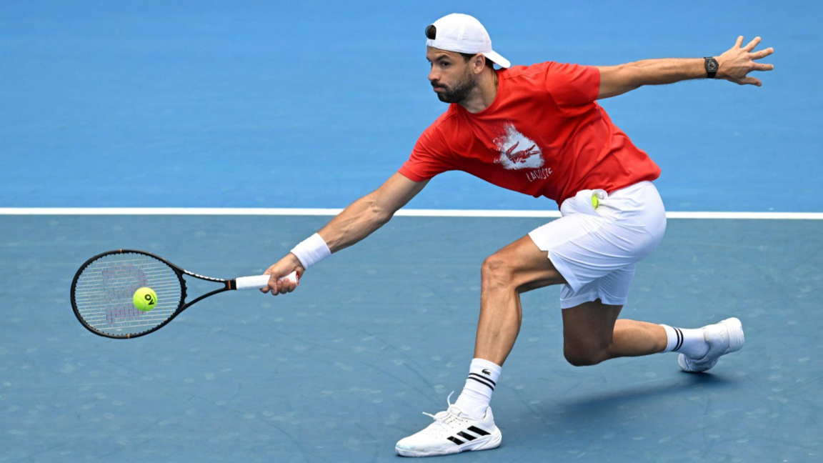 Григор Димитров на корт "Пат Рафтър Арина"