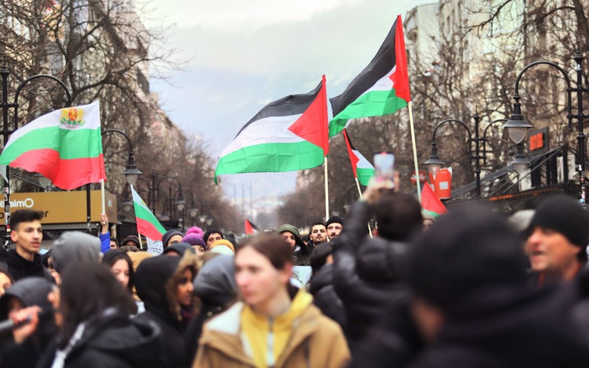 Protest in support of the Palestinian people held in Sofia
