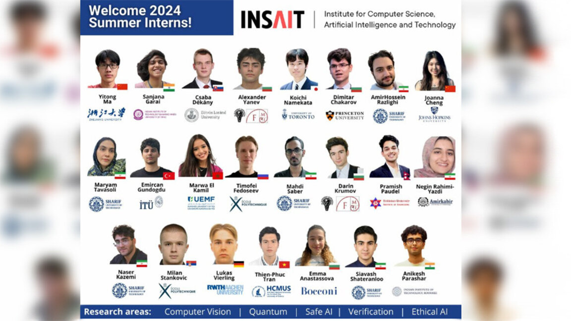 Studenți pentru stagiile INSAIT selectați dintre candidații din 56 de țări