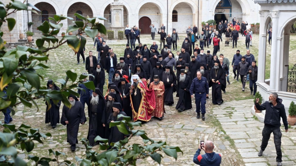 Патриарх Даниил в Зографском монастыре на Святой Горе