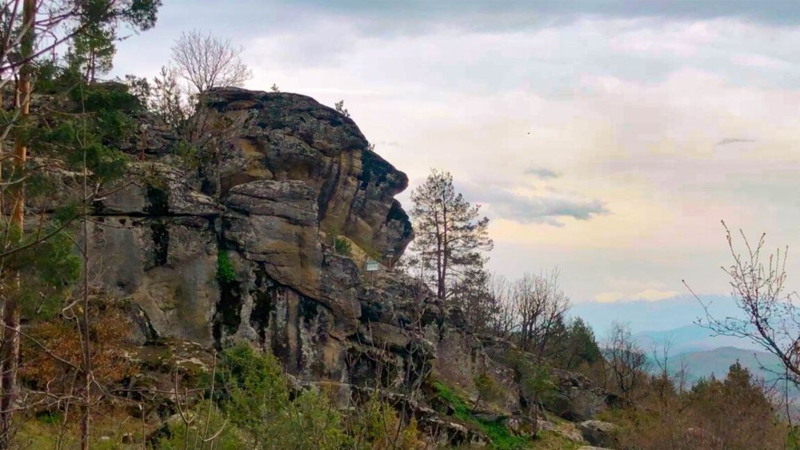 Der Kopf, Steinskulptur im thrakischen Heiligtum Gradischte