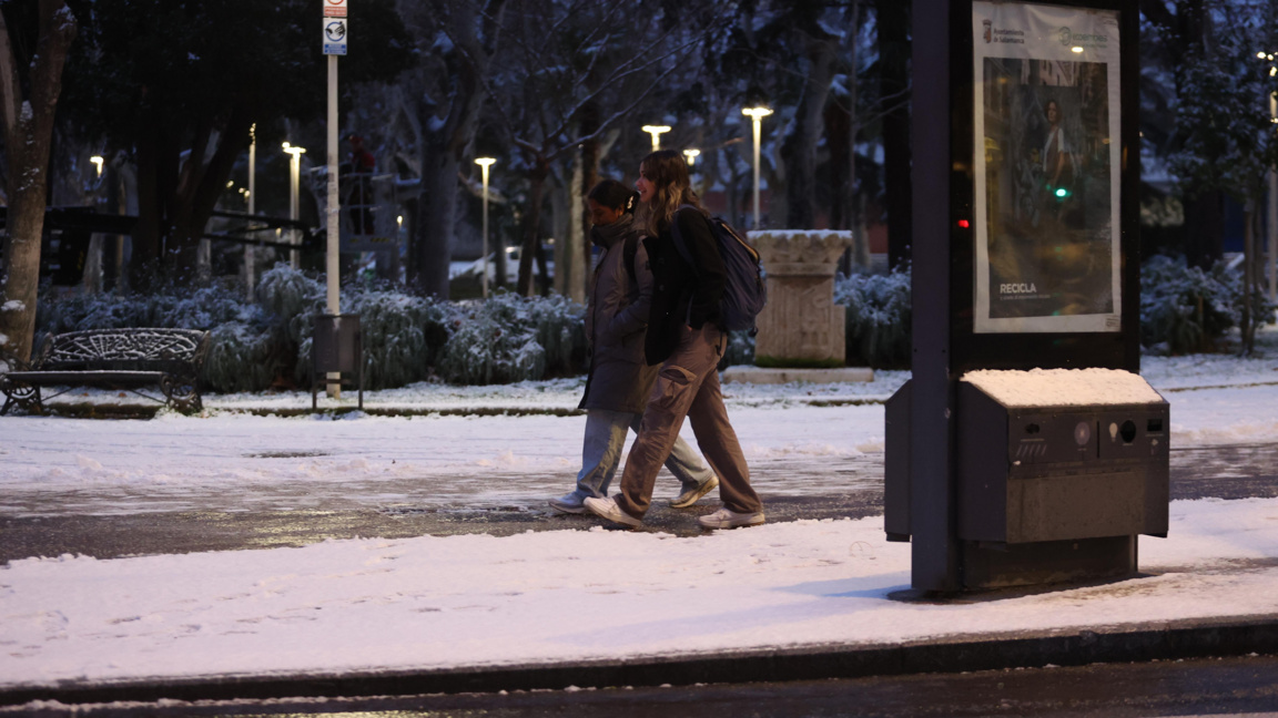Заснежена улица в Саламанка, Северна Испания на 07.01.2026 г.