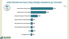 "Алфа Рисърч": 40% активност, Йотова-Вълчев водят с около 13% на Гюров-Кандев