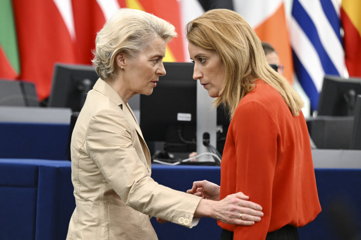 Председнице Европске комисије и Европског парламента Урсула фон дер Лајен и Роберт Мецола.