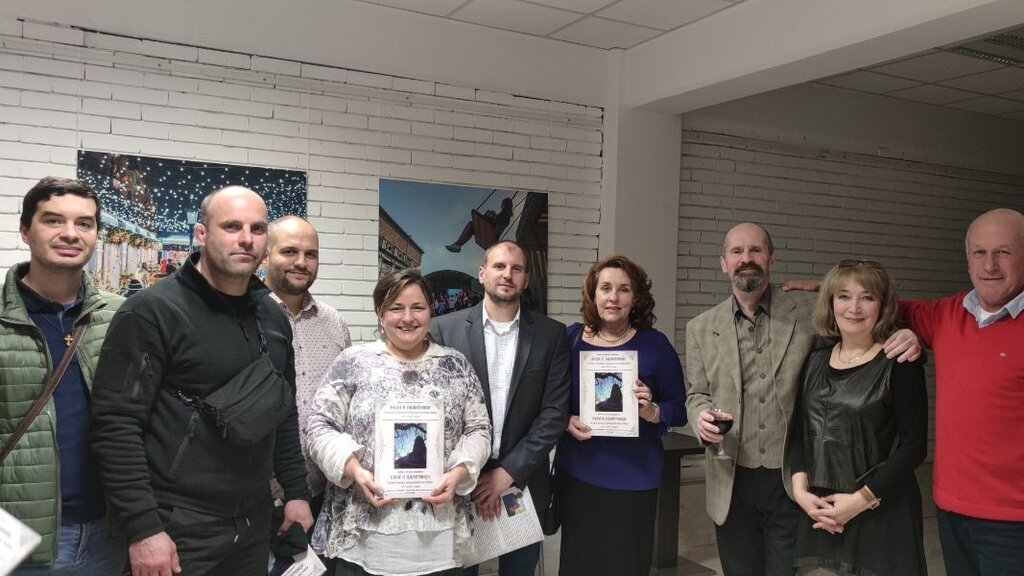 Светлана и Герман Шакарбиеви при представянето на книгата 
„Хора и паметници“ в Руския културен институт на 29.02.2024 г.