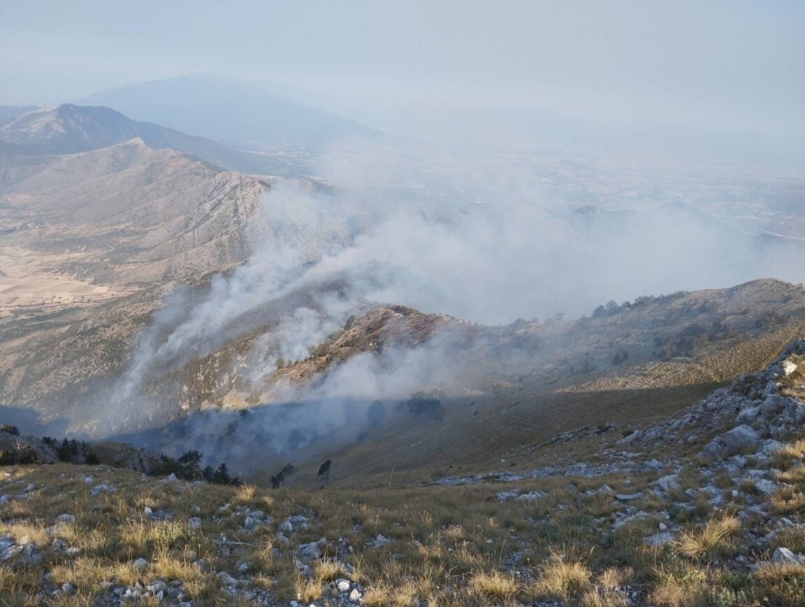 Dos aviones españoles participan en la extinción del incendio en la montaña fronteriza de Slavyanka
