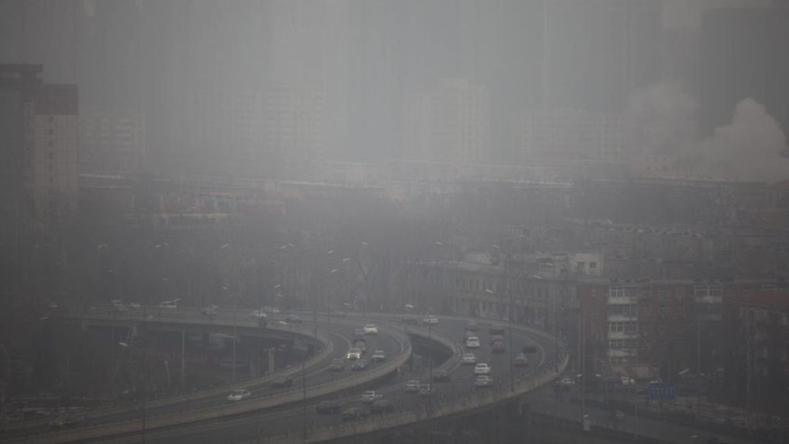 Замърсяване на въздуха в Пекин, Китай.