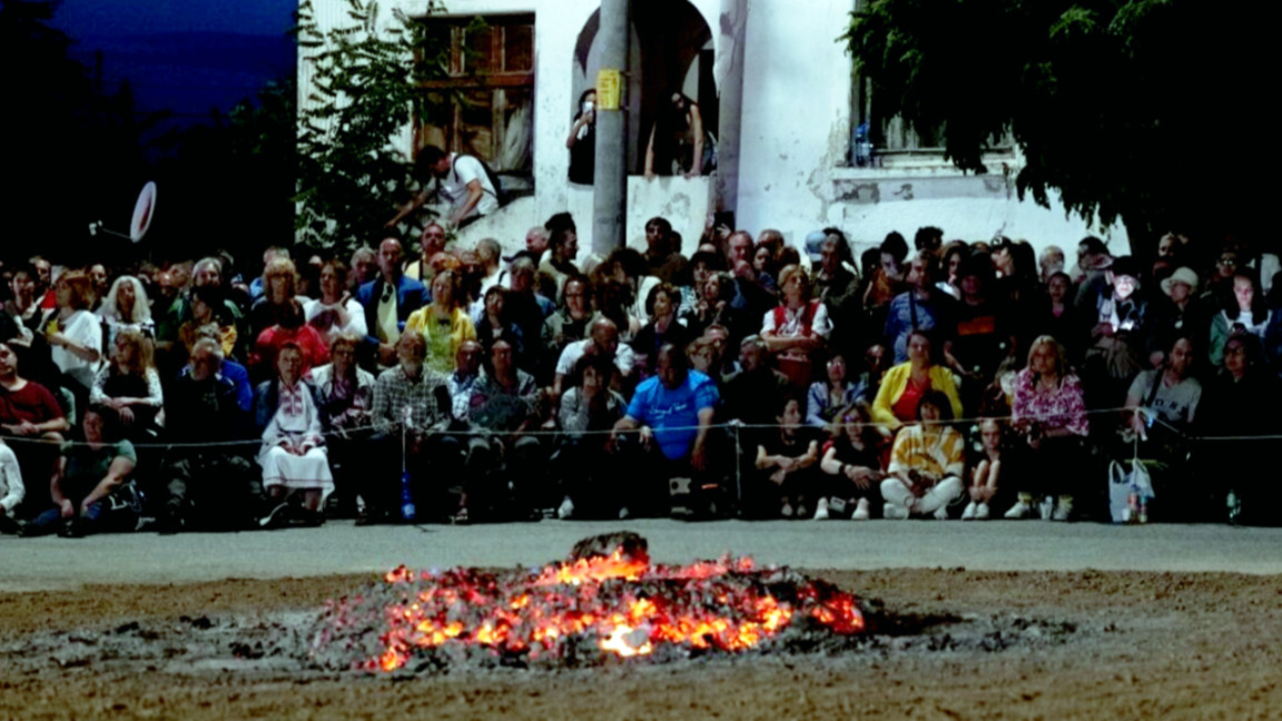 Traditional Nestinarstvo fire-dancing ritual held in Balgari