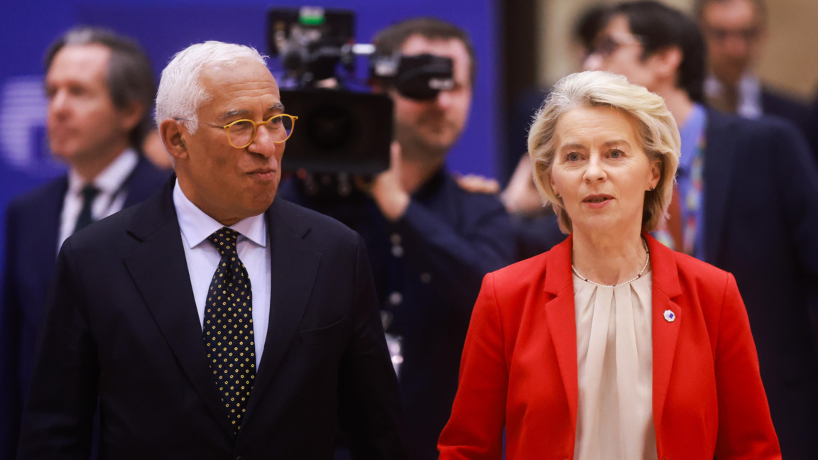 Антонио Коща и Урсула фон дер Лайен след срещата на евролидерите в Брюксел