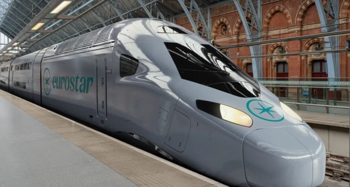 Художествено изображение на поръчаните двуетажни влакове.