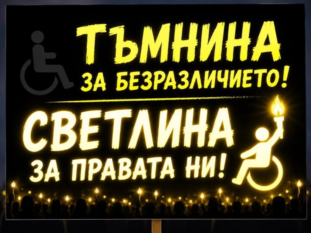 С факли срещу безразличието, хора с увреждания в София излизат на протест
