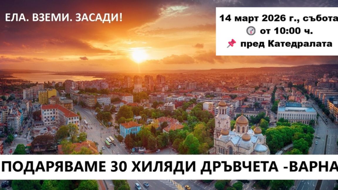 "Гората.бг" раздава 30 хиляди дръвчета във Варна тази събота
