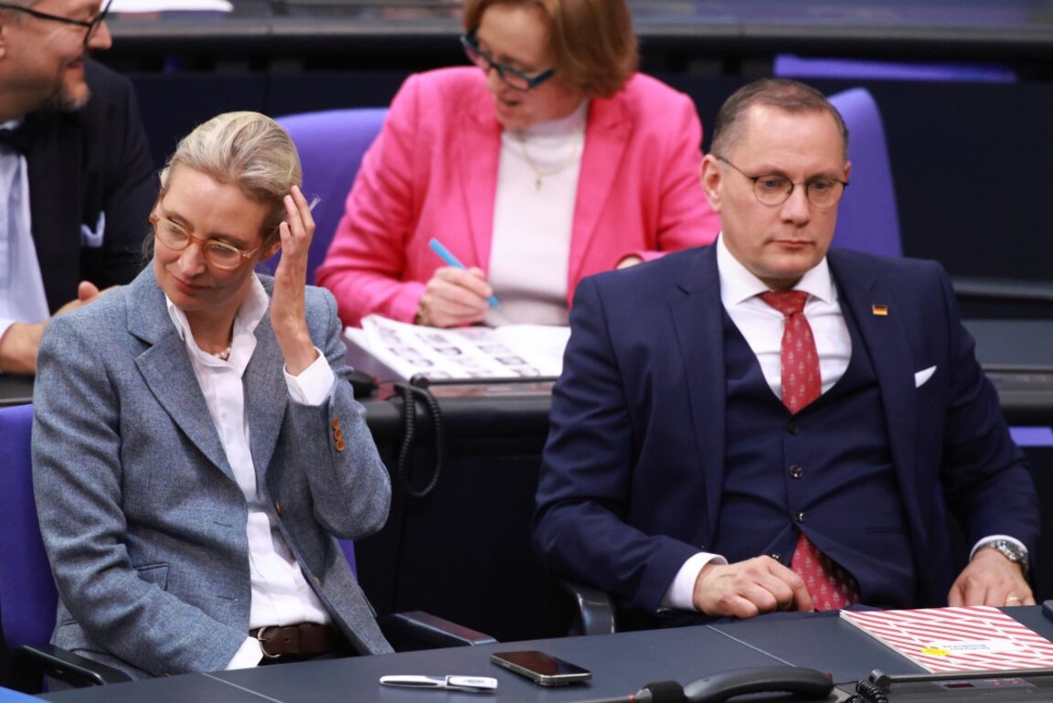 Съпредседателите на "Алтернатива за Германия Алис Вайдел и Тино Крупала