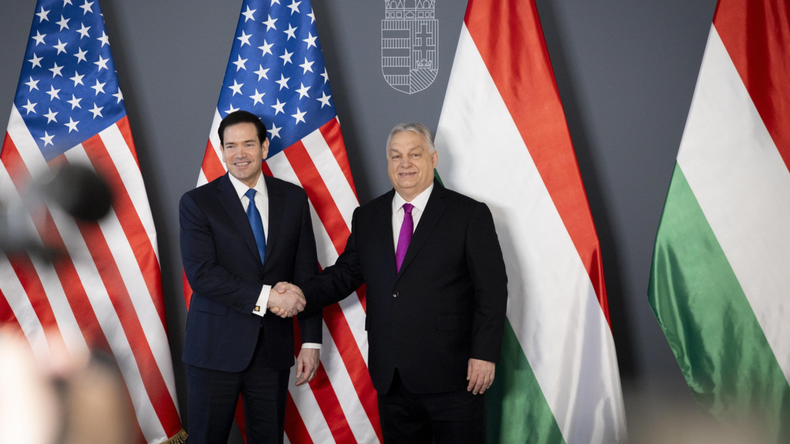 Марко Рубио и Виктор Орбан в Будапеща, 16 февруари 2026 г.