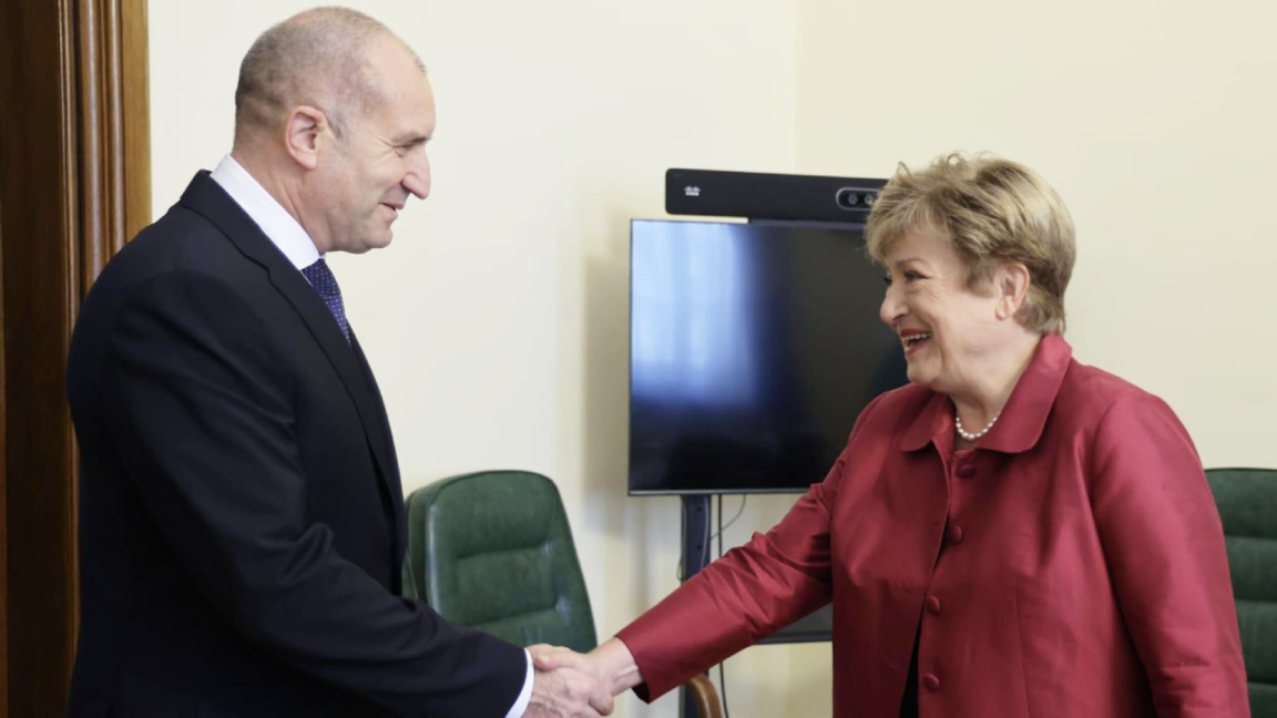 Prime Minister Rumen Radev meets International Monetary Fund Managing Director Kristalina Georgieva in Sofia.