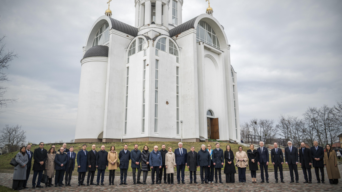 Кая Калас и други европейски дипломати почетоха жертвите в Буча, 31 март 2026 г.