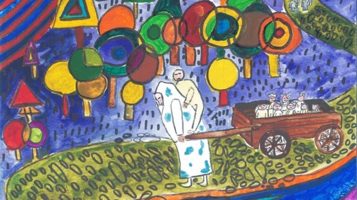 Детска рисунка, направена в Ателие "Прегърни ме"