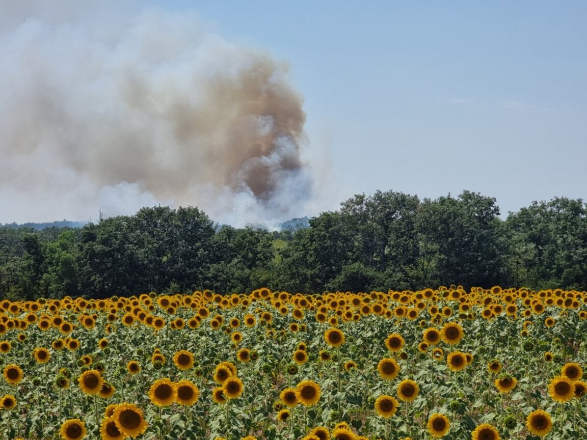 Продължава борбата с огъня в селата Стефан Караджово, Камен връх и Денница
