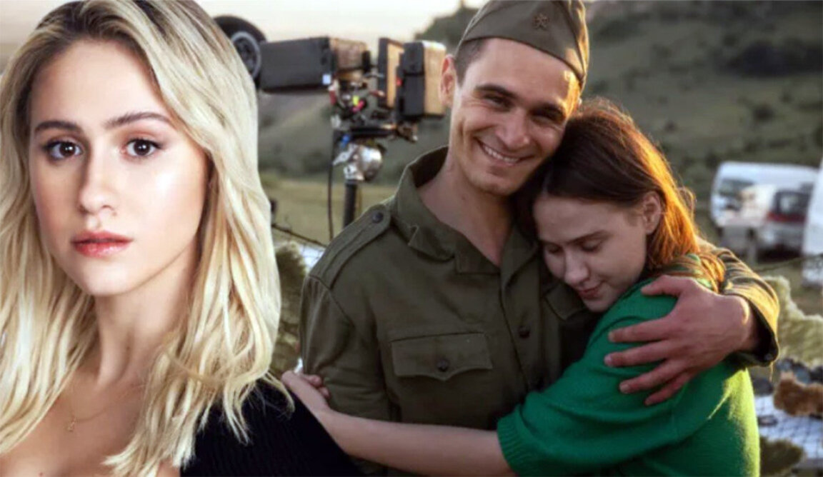 Scene from the movie "Triumph" with Maria Bakalova and Julian Kostov