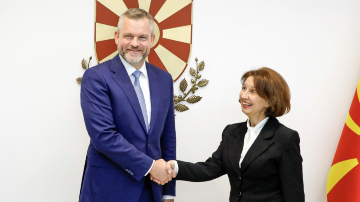 Словашкият президент Петер Пелегрини с президента на РСМ Гордана Силяновска