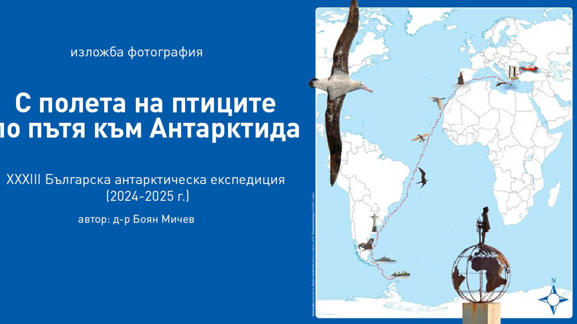 Изложбата "С полета на птиците по пътя към Антарктида" откриват на 1 април 