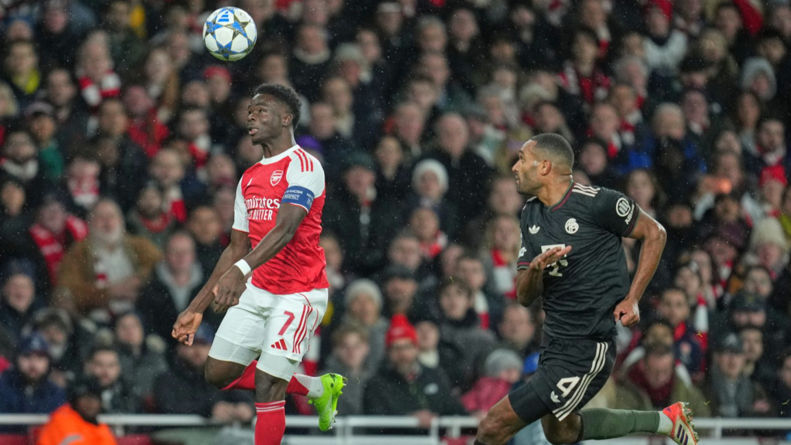 Сака от Арсенал е изпреварил Та от Байерн.