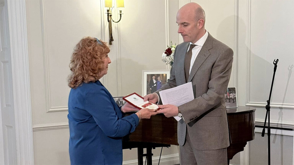 Lyubov Kostova receives the British Empire Medal for contributions to science and culture