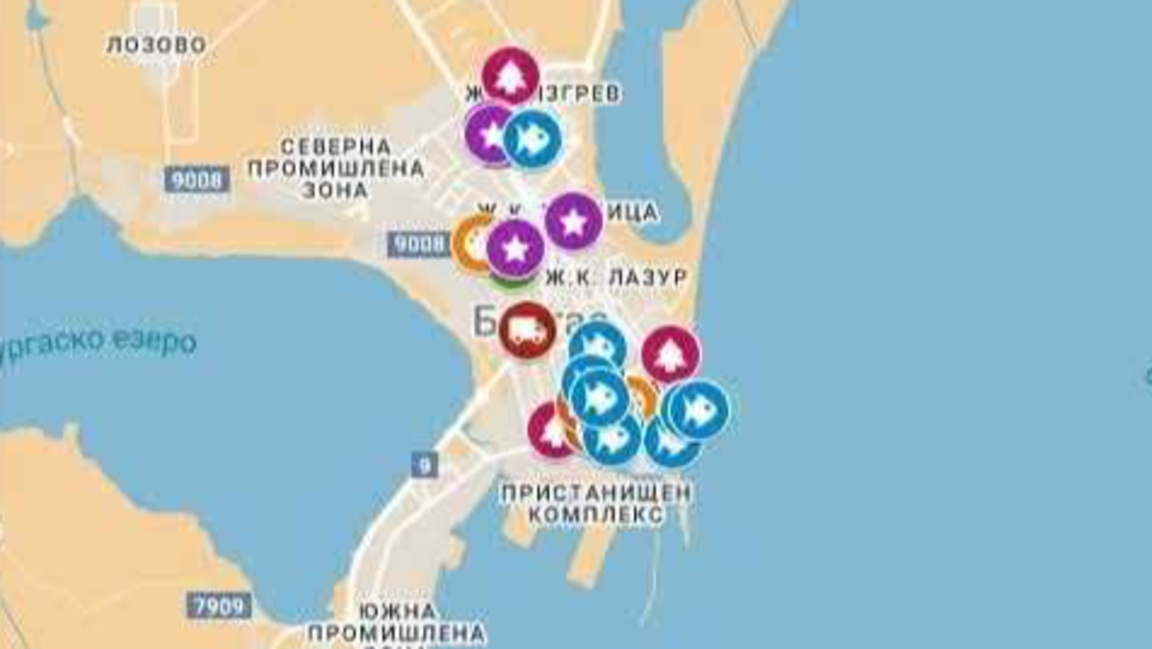 Карта на събитията в Бургас