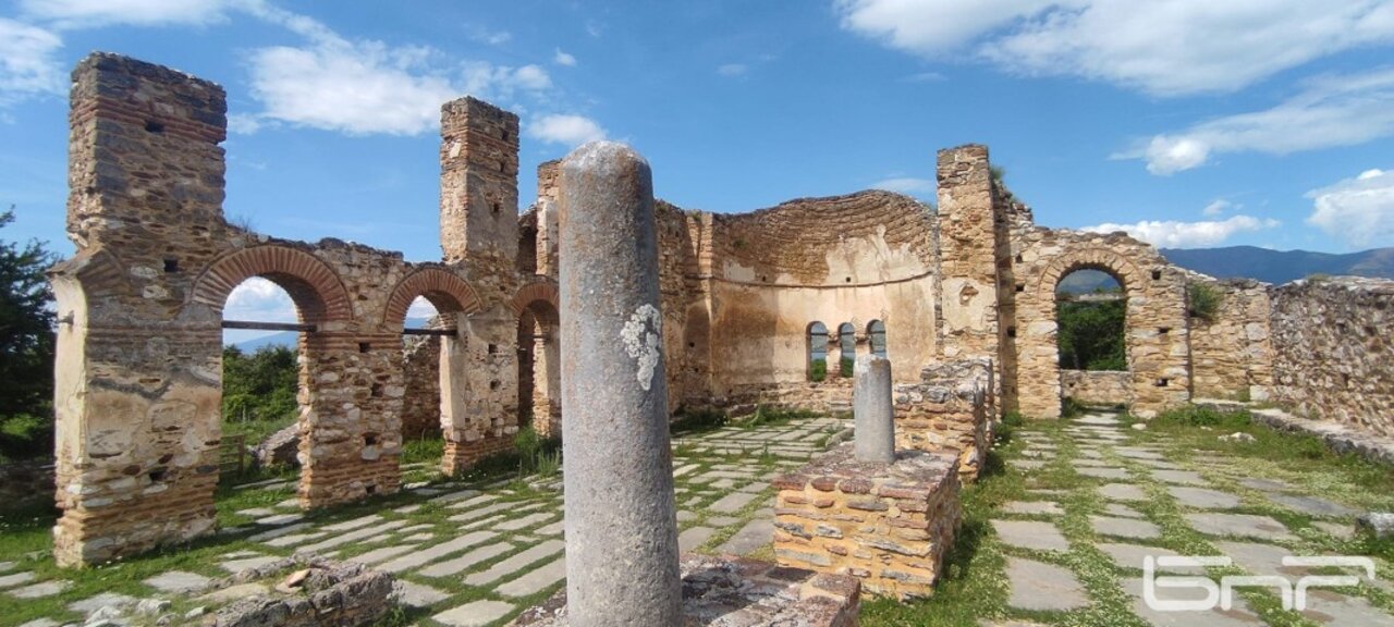 The Basilica of St Achillios on the island of the same name in Small Prespa Lake. Tsar Samuel’s sarcophagus is on the right.