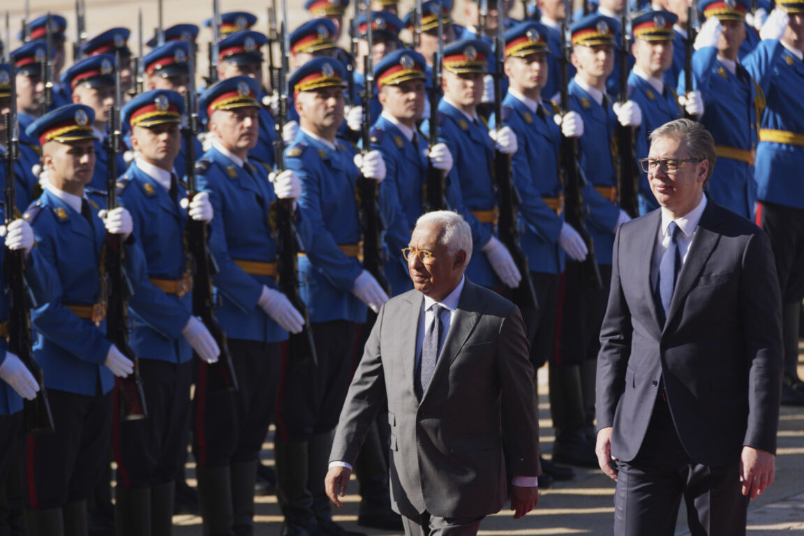 Антониу Коща и Александър Вучич в Белград, 13 май 2025 г.