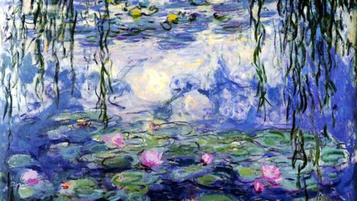 Inspirés par Claude Monet, des peintres dessinent des nymphéas...