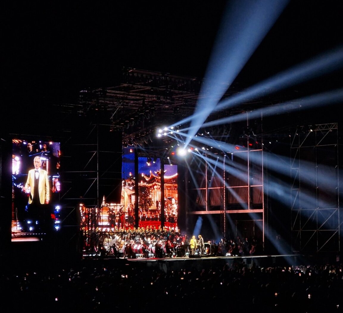 30,000 people brave cold and rain to hear Andrea Bocelli at Vasil Levski Stadium in Sofia