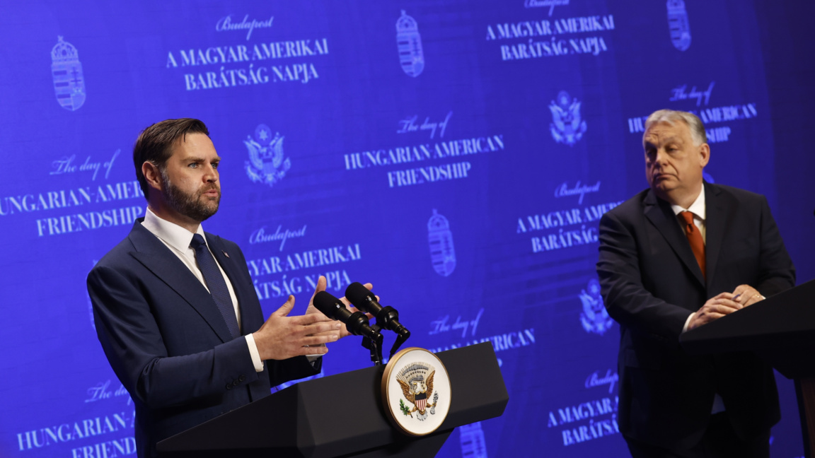 Прескоференция на Джей Ди Ванс и Виктор Орбан