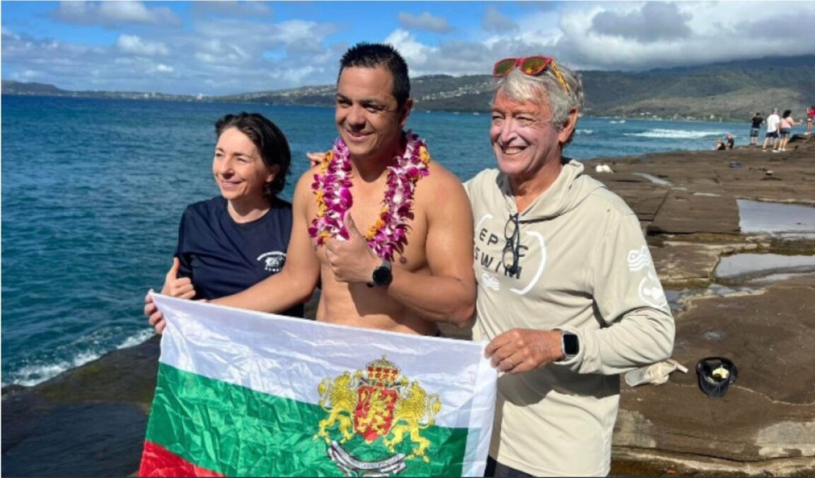 Tsanko Tsankov swam the longest marathon of the Ocean's Seven circuit