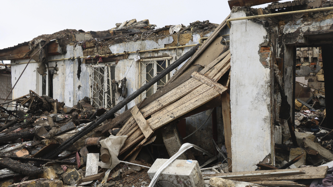 Опустошения след удар с руски дрон в Одеса, Украйна, 14 февруари 2026 г.