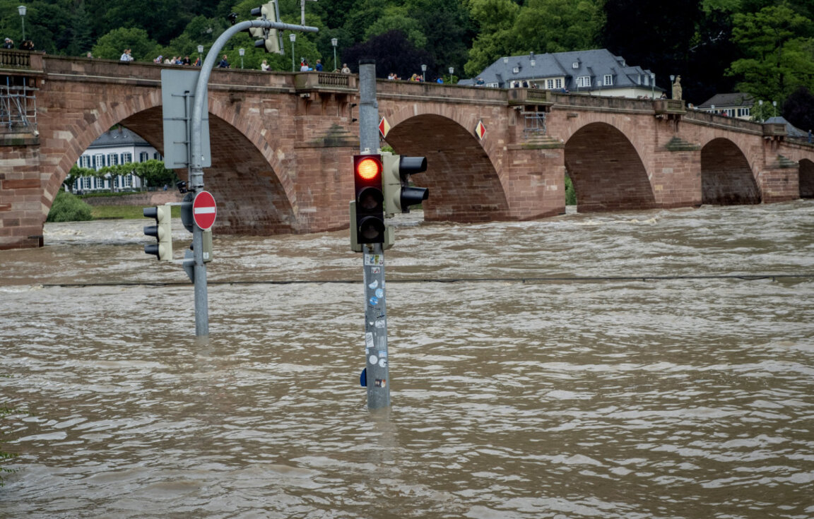В Хайделберг р. Некар излезе от коритото си.